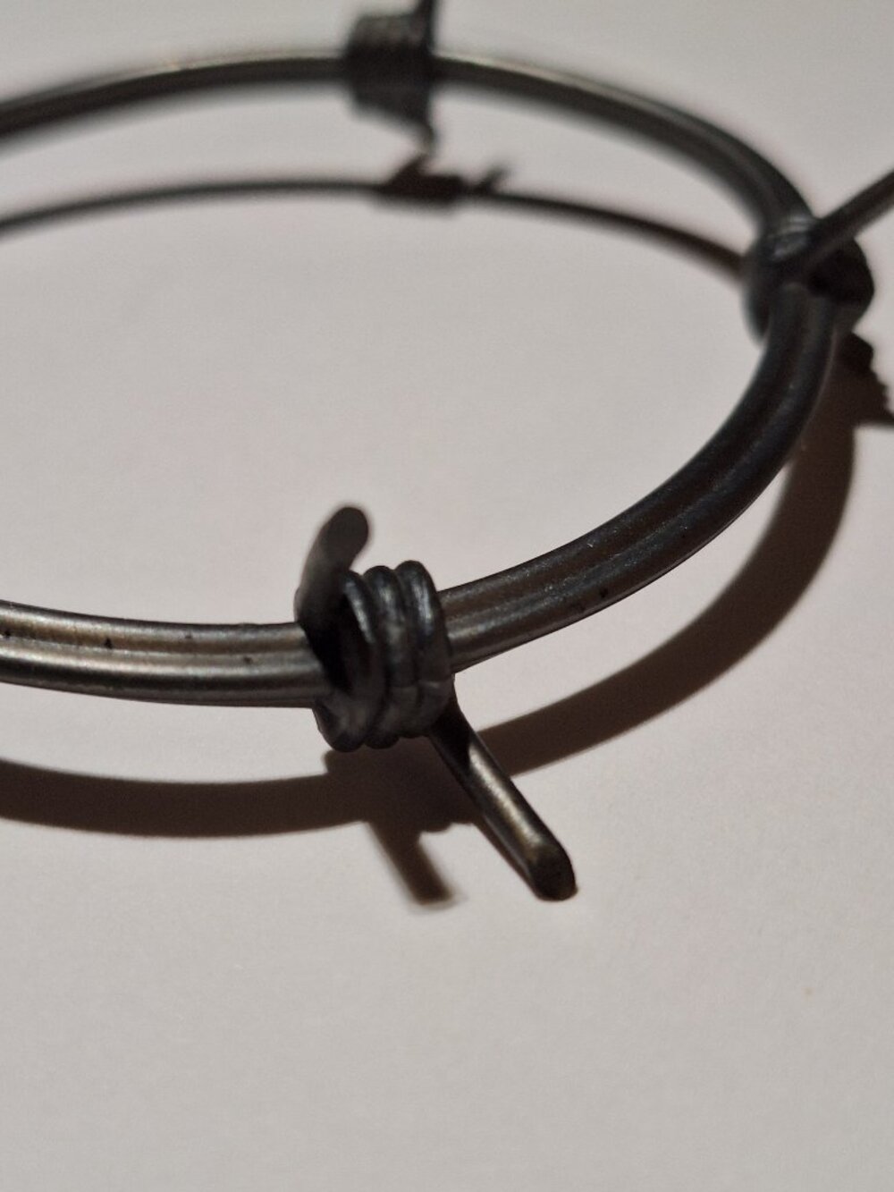 Barbed Wire Bracelet Rubber Gray Punk Goth Metal